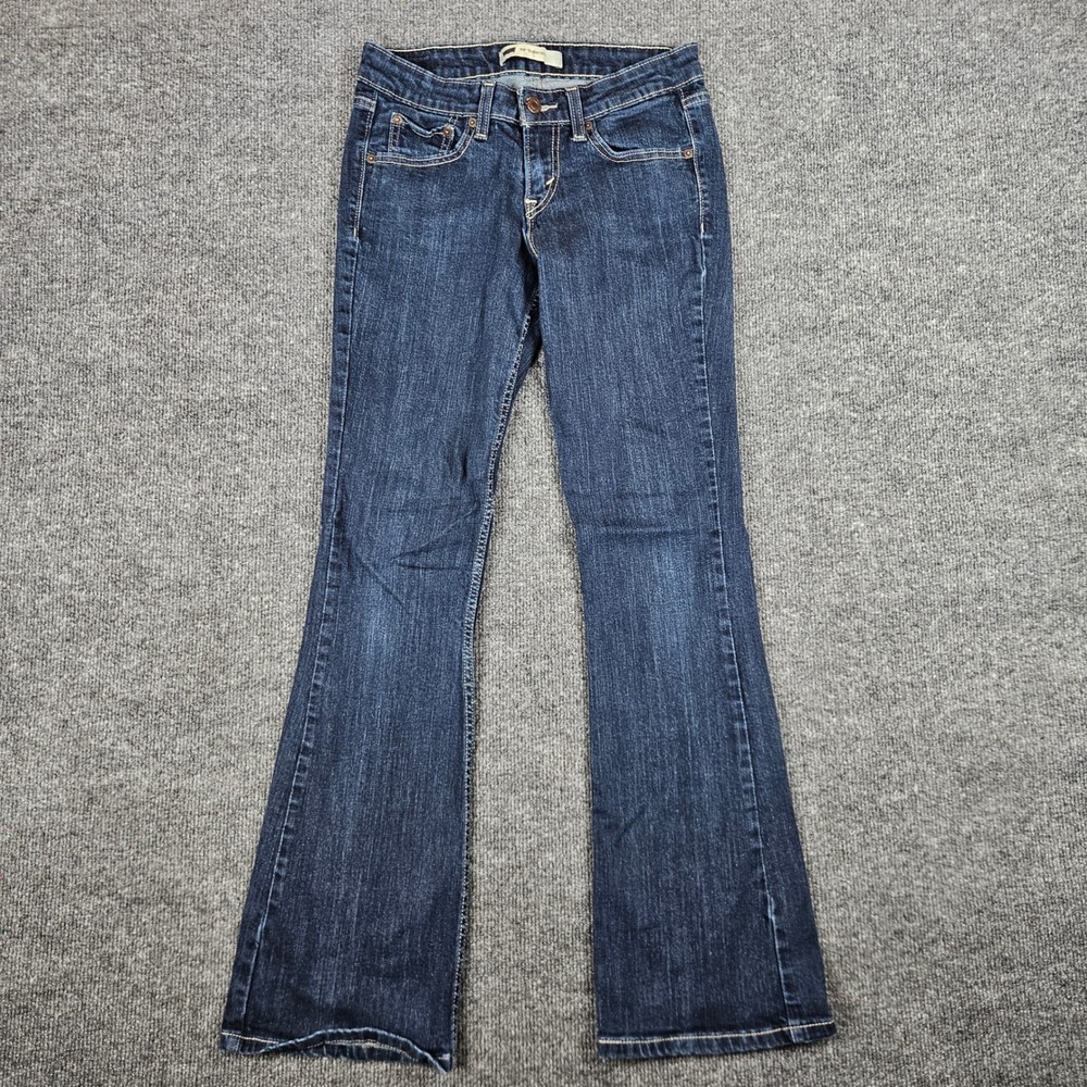 Levis 518 Superlow Bootcut Jeans Women's Juniors 5M Dark Wash Stretch Denim Y2K
